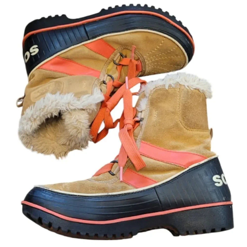 Sorel Light Beige Tivoli II Suede Snow Boots Size US 5